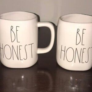 New Set of 2 Rae Dunn Mugs Be Honest